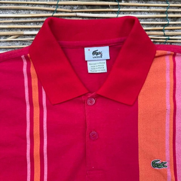 Lacoste Striped Polo Shirt Size 4 (Large) - Picture 1 of 8